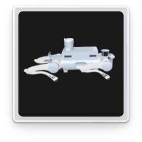 數字孿生UI展示：機器狗行走姿態3D模型與實時數據同步